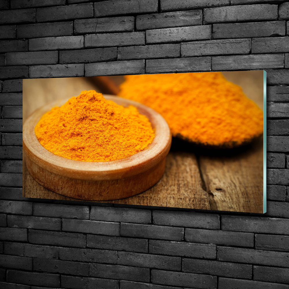 Tableau sur verre Epices à base de curcuma