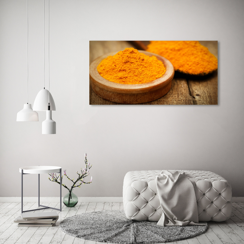 Tableau sur verre Epices à base de curcuma