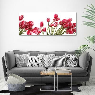 Tableau en verre Tulipes rouges