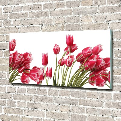 Tableau en verre Tulipes rouges