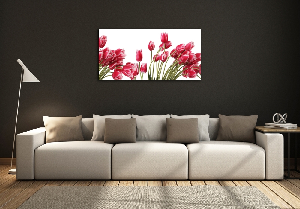 Tableau en verre Tulipes rouges