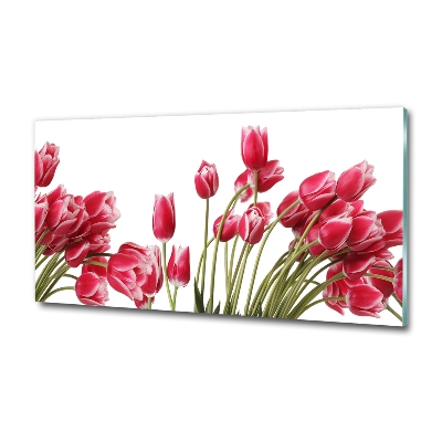 Tableau en verre Tulipes rouges