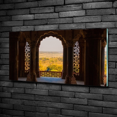 Tableau sur verre Fort d'Agra Inde