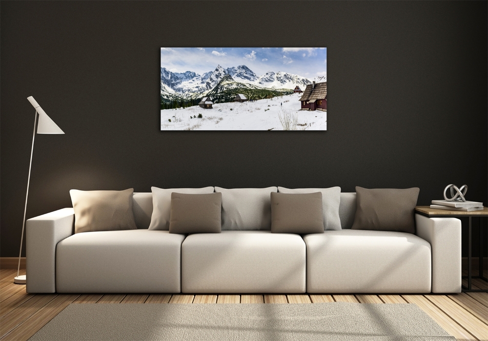 Tableau verre imprimé Les alpages des Tatras