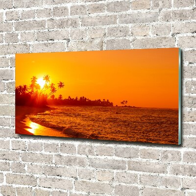 Tableau sur verre Plage du coucher de soleil