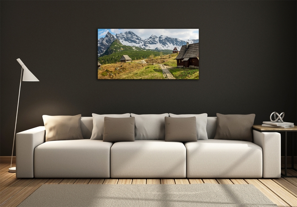 Tableau photo sur verre Les alpages des Tatras