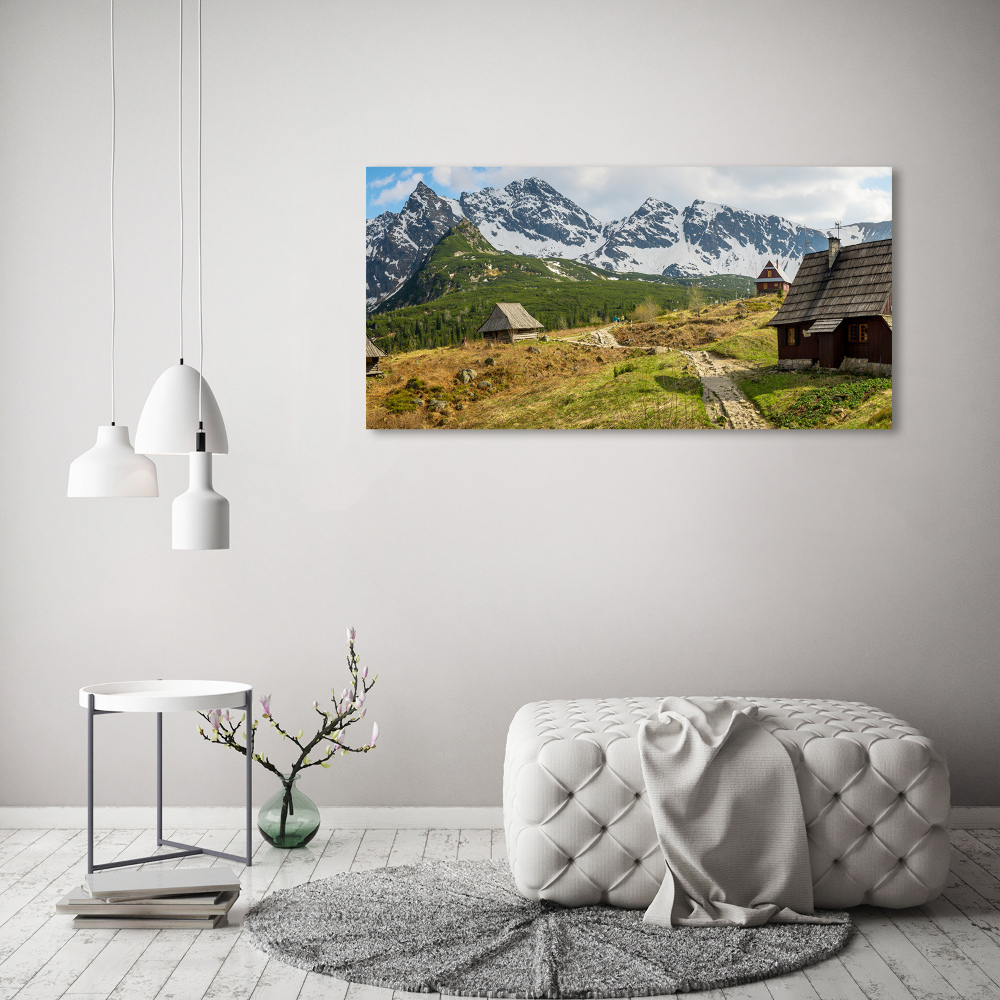 Tableau photo sur verre Les alpages des Tatras