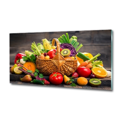 Tableau imprimé sur verre Panier de fruits et légumes