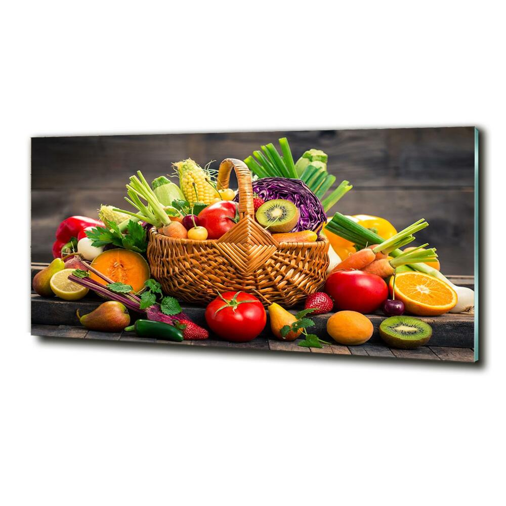 Tableau imprimé sur verre Panier de fruits et légumes