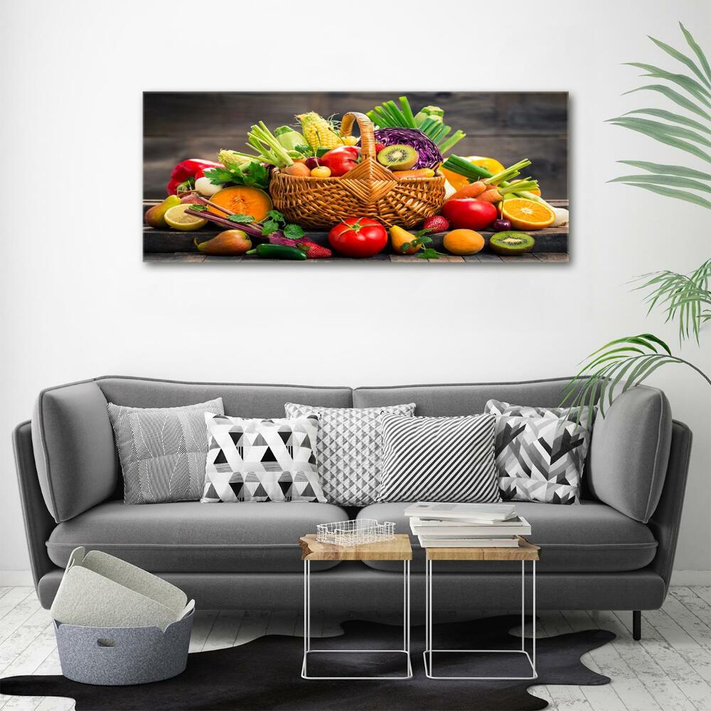 Tableau imprimé sur verre Panier de fruits et légumes