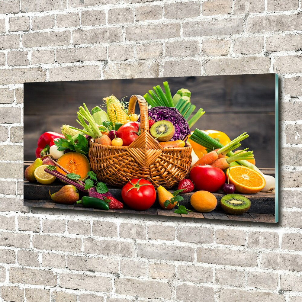 Tableau imprimé sur verre Panier de fruits et légumes