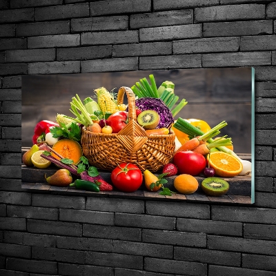 Tableau imprimé sur verre Panier de fruits et légumes