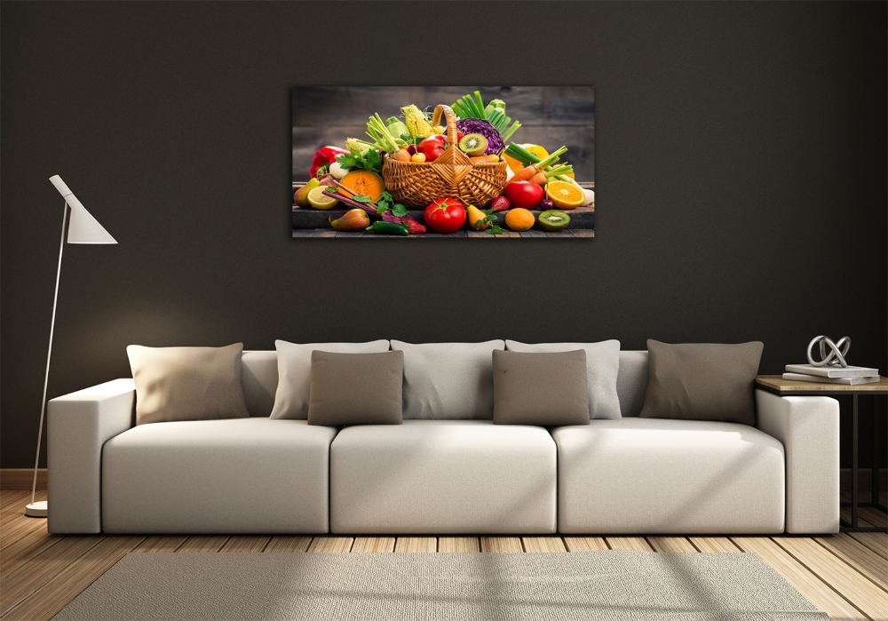 Tableau imprimé sur verre Panier de fruits et légumes