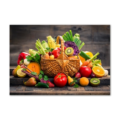 Tableau imprimé sur verre Panier de fruits et légumes