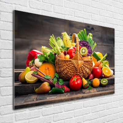 Tableau imprimé sur verre Panier de fruits et légumes