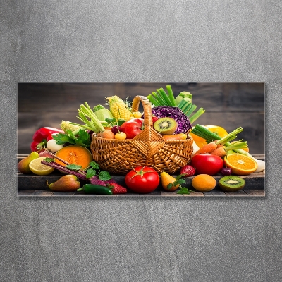 Tableau imprimé sur verre Panier de fruits et légumes