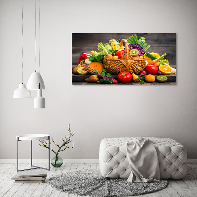 Tableau imprimé sur verre Panier de fruits et légumes