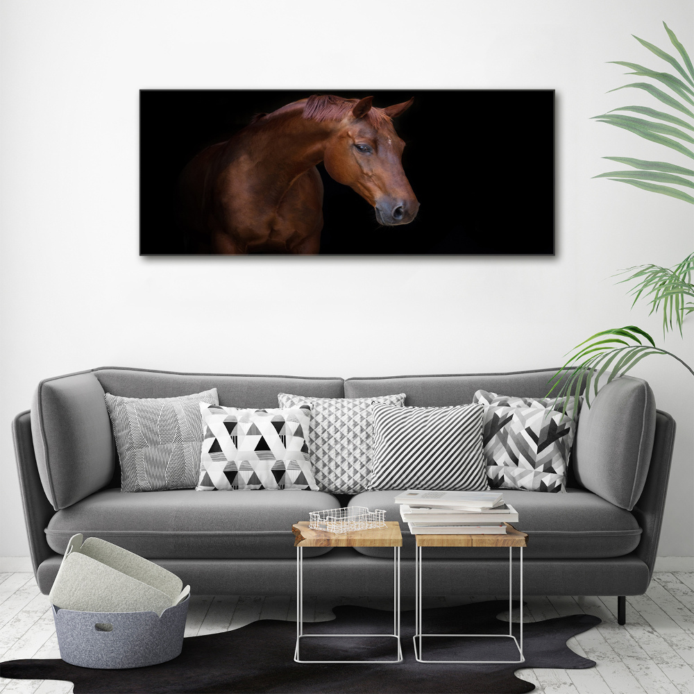 Tableau sur verre Cheval brun