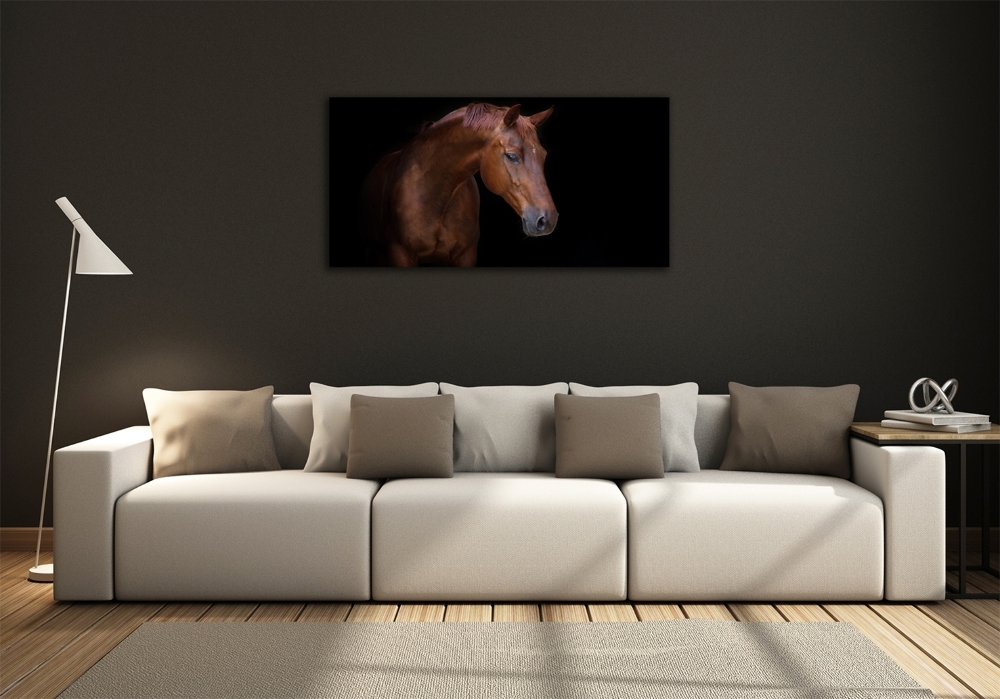 Tableau sur verre Cheval brun