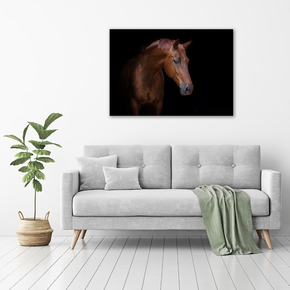 Tableau sur verre Cheval brun