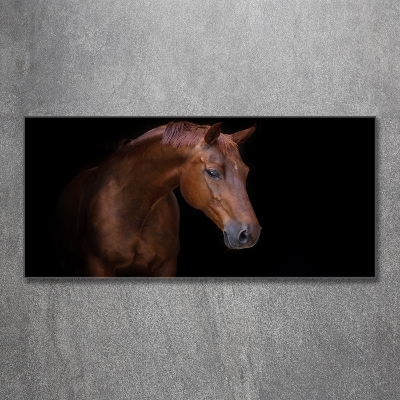 Tableau sur verre Cheval brun