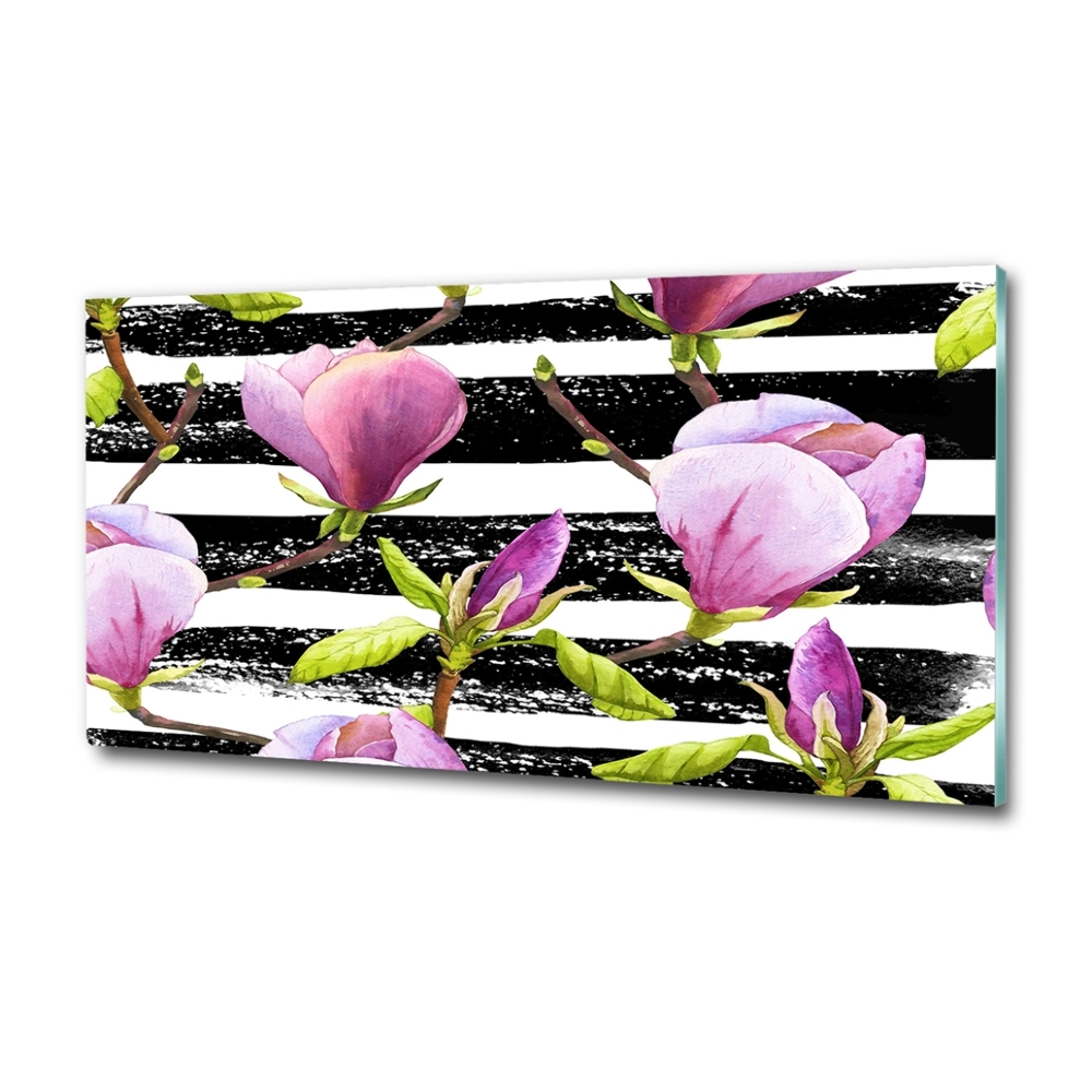 Tableau photo sur verre Bandes de Magnolia