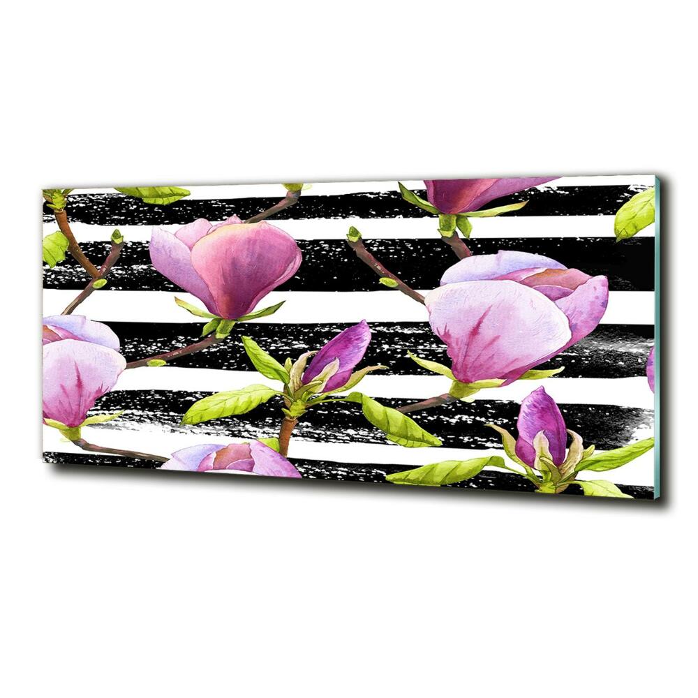 Tableau photo sur verre Bandes de Magnolia