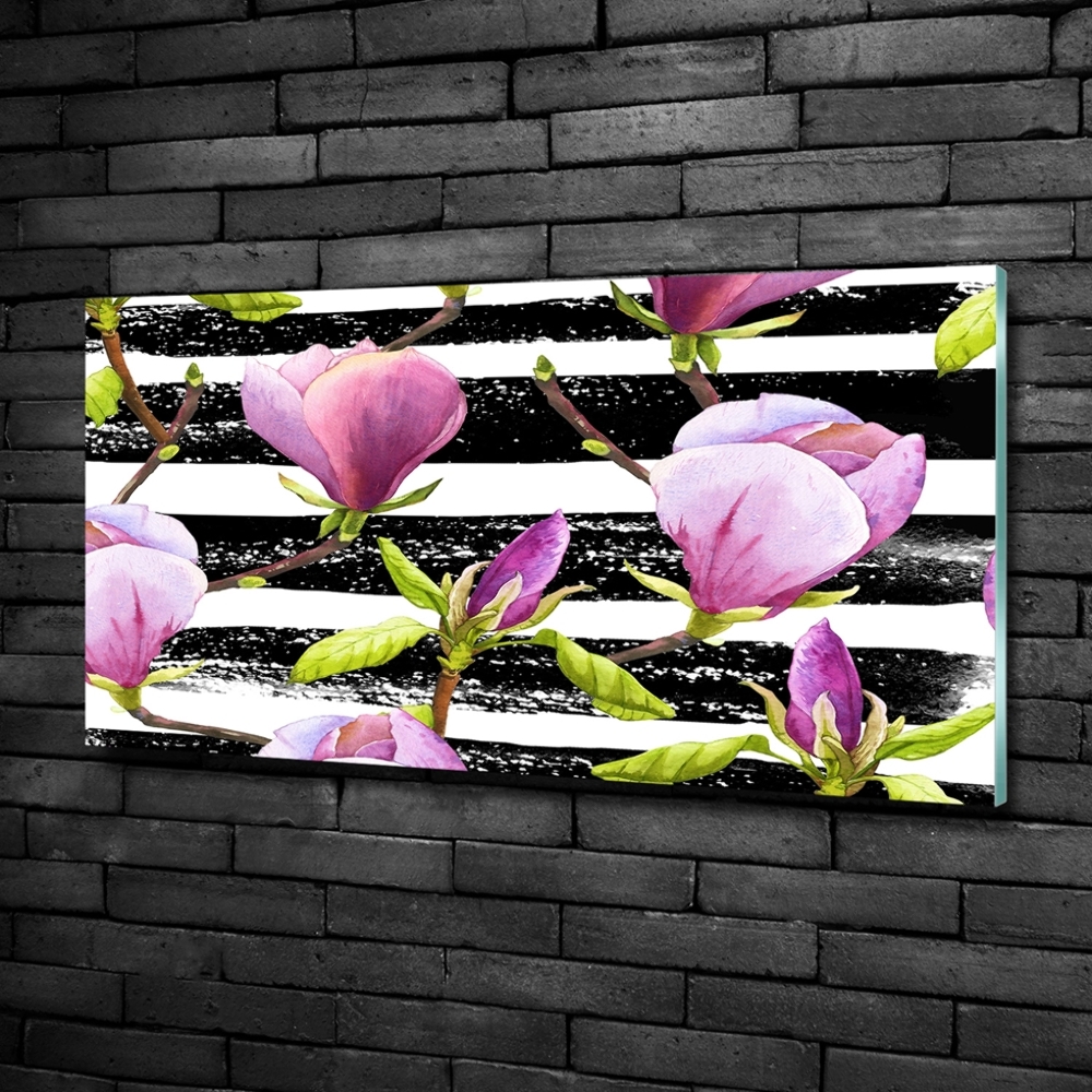 Tableau photo sur verre Bandes de Magnolia