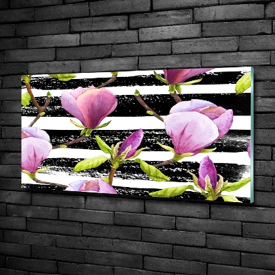 Tableau photo sur verre Bandes de Magnolia