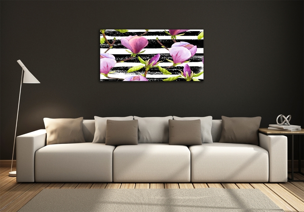 Tableau photo sur verre Bandes de Magnolia