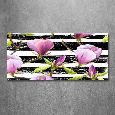 Tableau photo sur verre Bandes de Magnolia