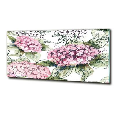 Tableau en verre Hortensia