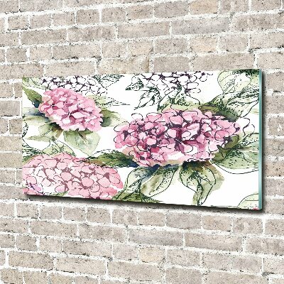 Tableau en verre Hortensia