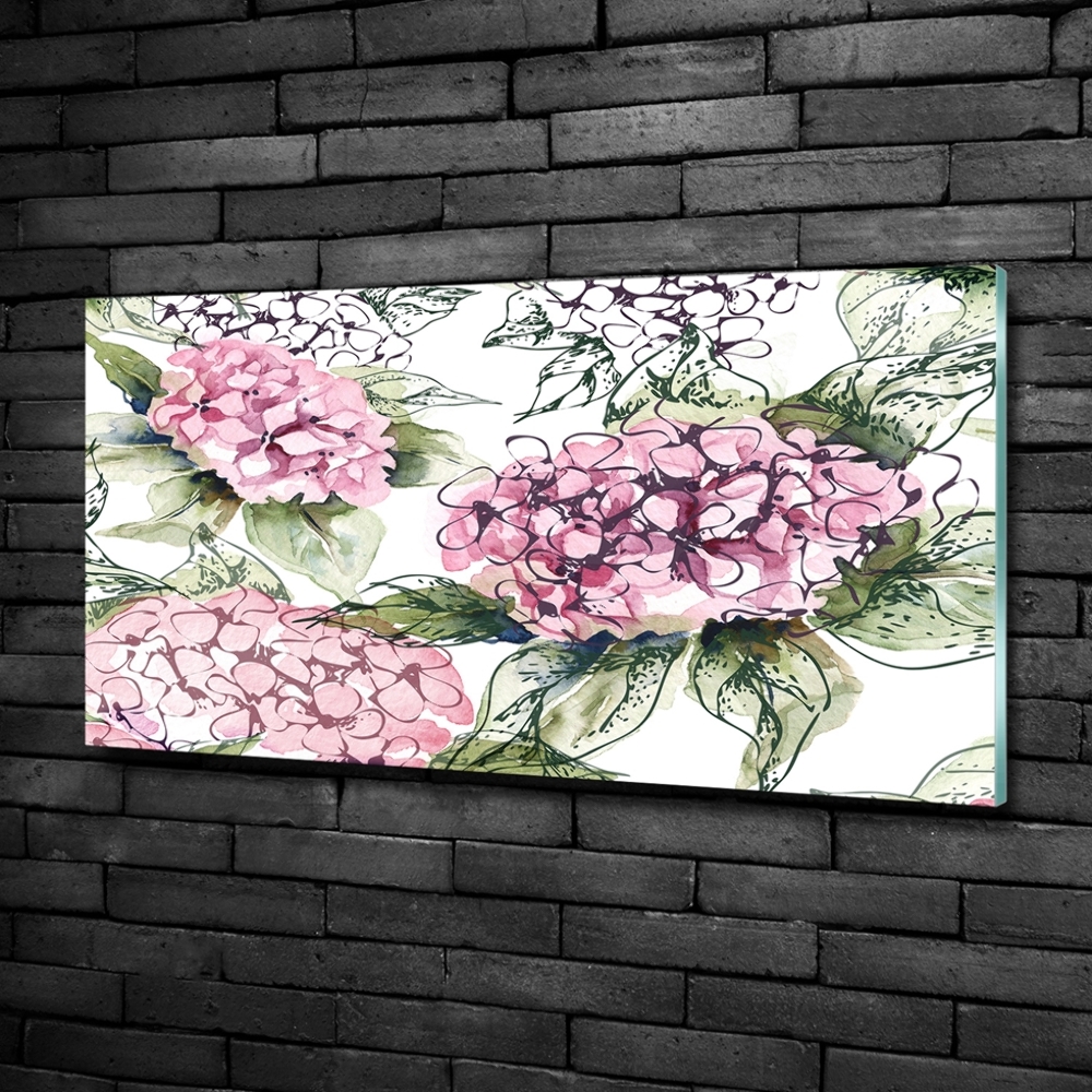 Tableau en verre Hortensia