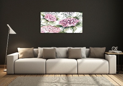 Tableau en verre Hortensia