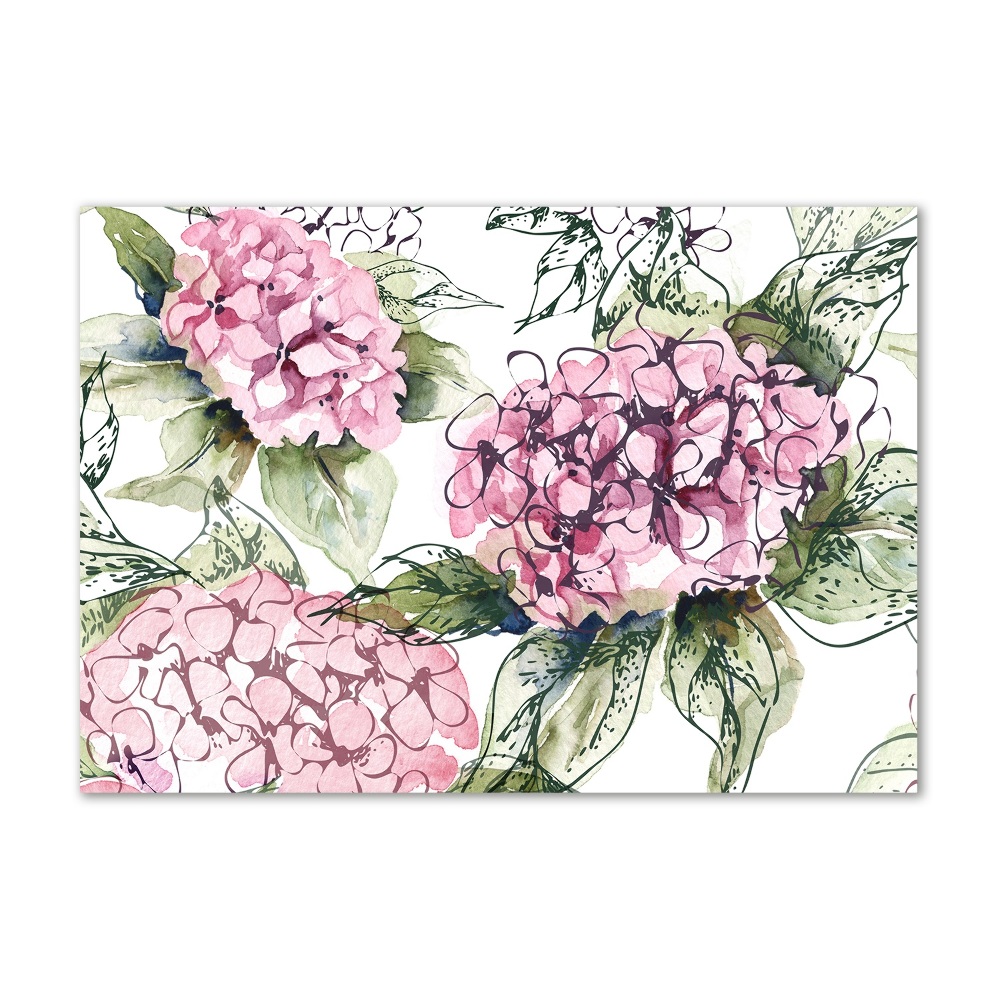 Tableau en verre Hortensia