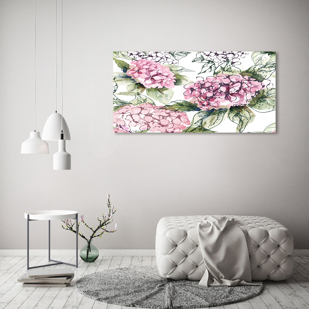 Tableau en verre Hortensia