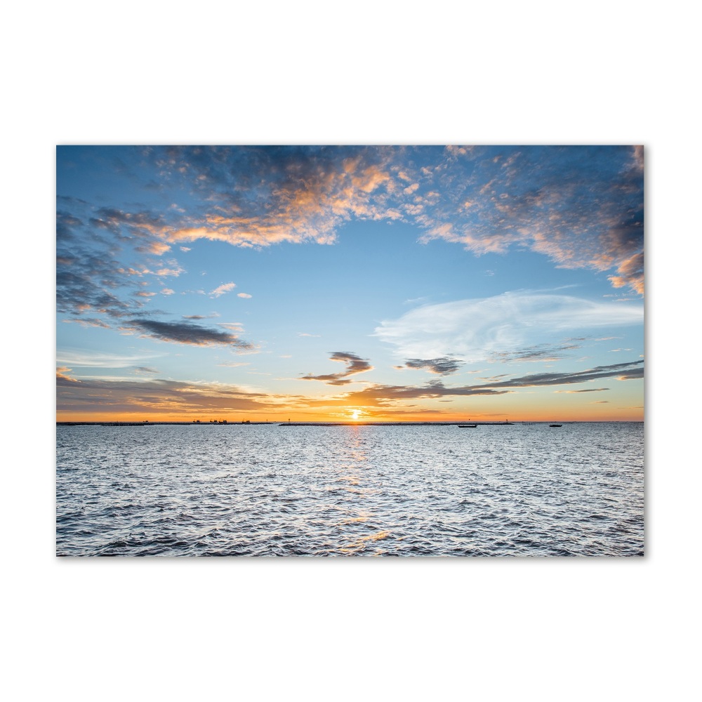 Tableau photo sur verre Crépuscule au bord de la mer