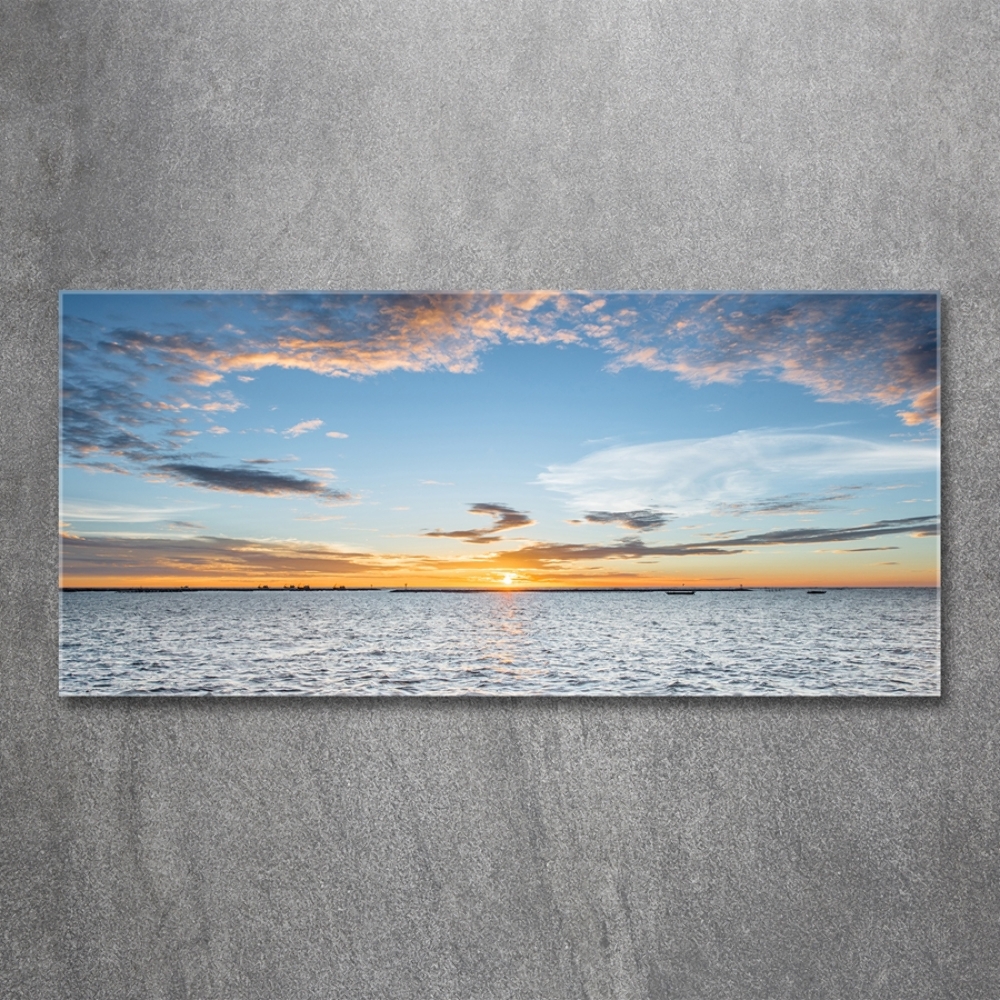 Tableau photo sur verre Crépuscule au bord de la mer