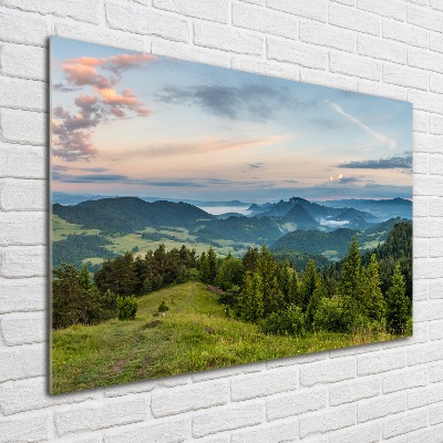 Tableau imprimé sur verre Panorama de Pieniny