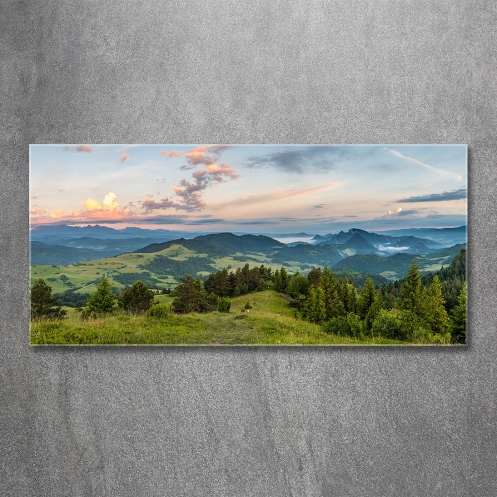 Tableau imprimé sur verre Panorama de Pieniny