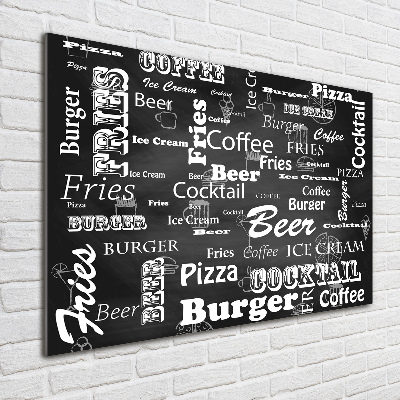 Tableau sur verre Menu du restaurant