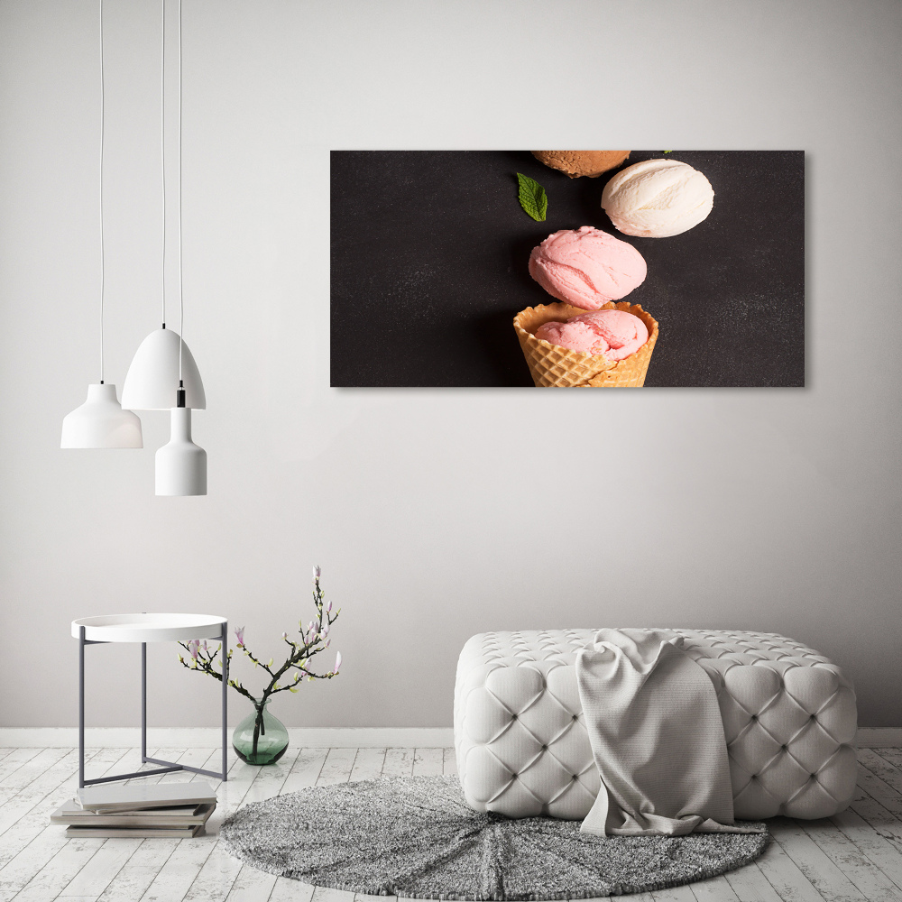 Tableau sur verre Glace dans une gaufre