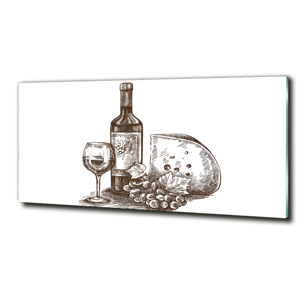 Tableau verre imprimé Vin et en-cas