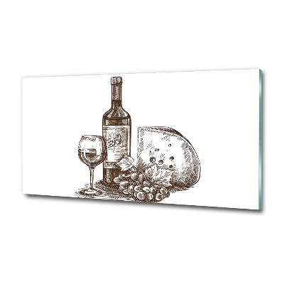 Tableau verre imprimé Vin et en-cas