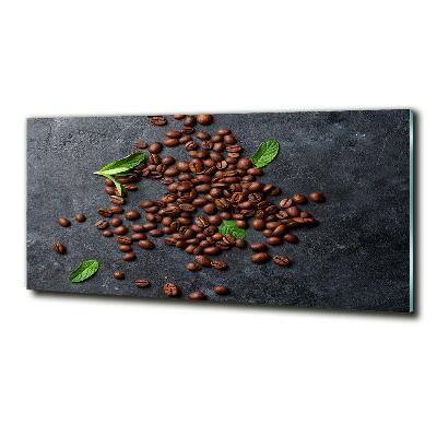 Tableau imprimé sur verre Grains de café fond en ciment