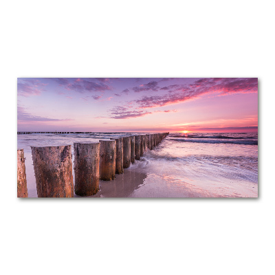 Tableau photo sur verre Brise-lames en bois