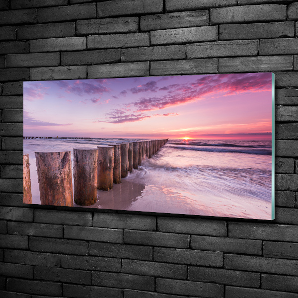 Tableau photo sur verre Brise-lames en bois