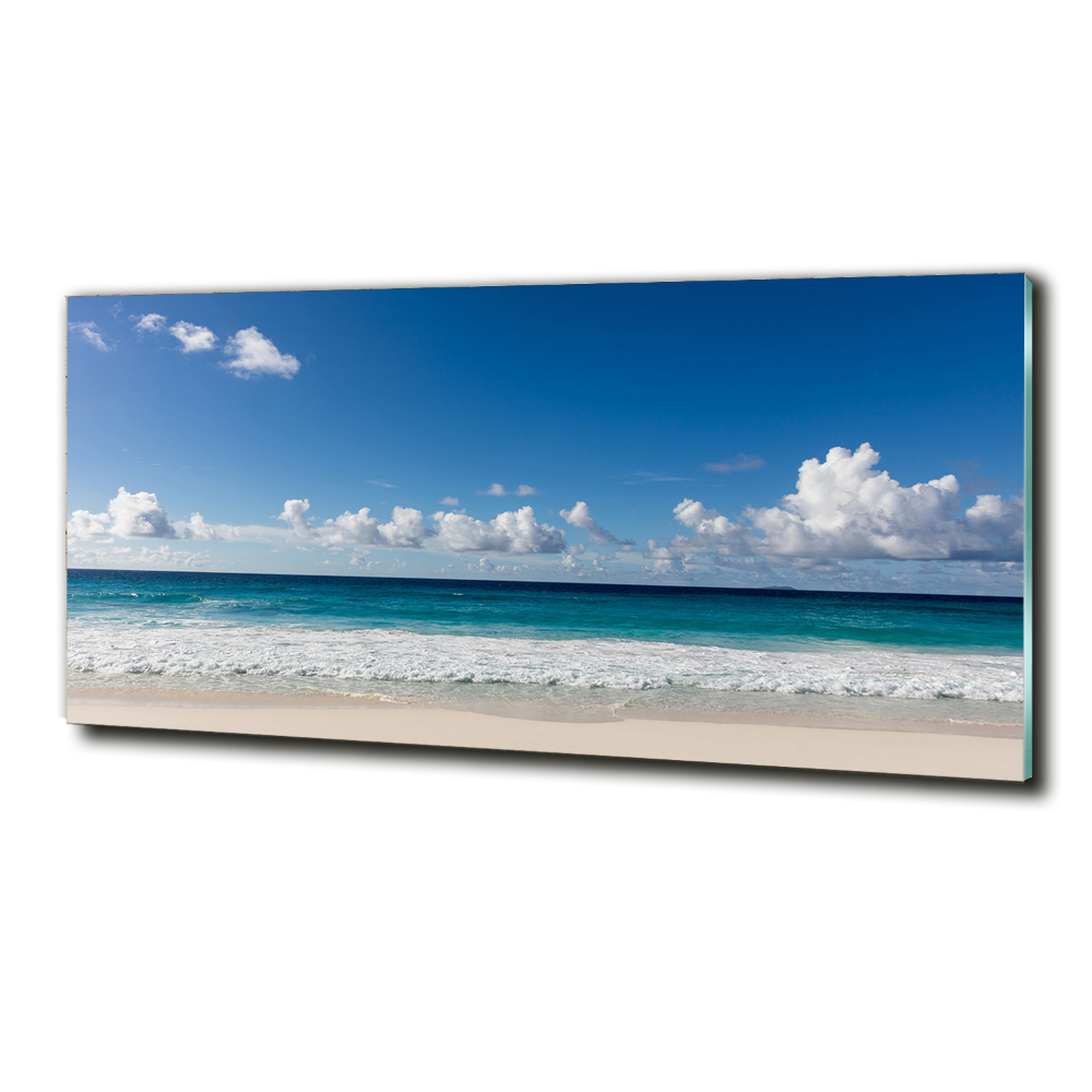 Tableau en verre Plage dans les Seychelles