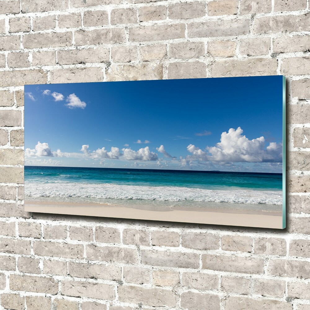 Tableau en verre Plage dans les Seychelles